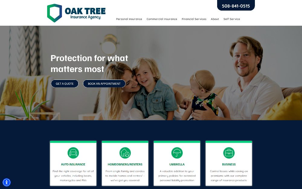 Oak Tree Insurance website